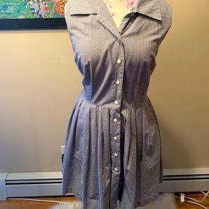 Talbots- Button Down B&W Checkered Dress